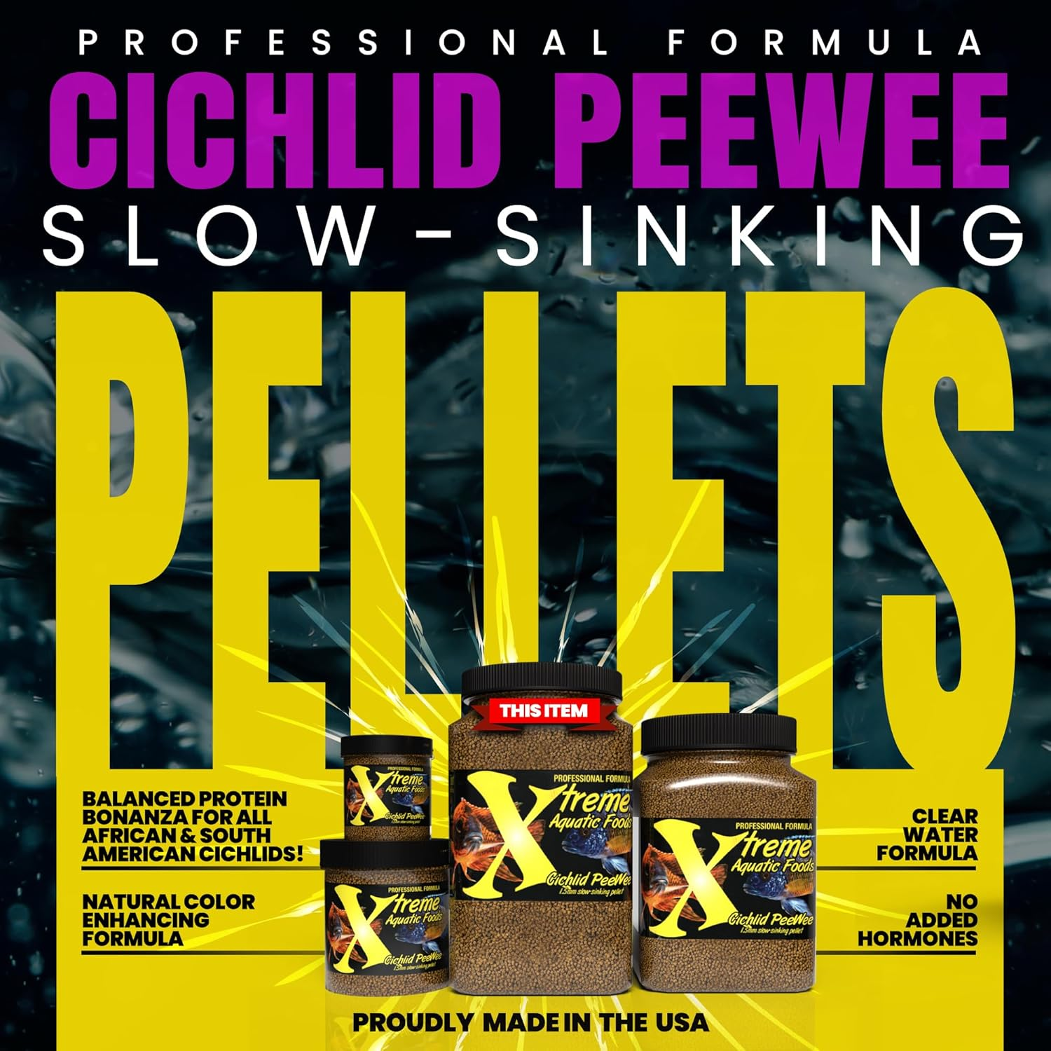 Xtreme Aquatic Foods Cichlid Peewee 1.5Mm Slow-Sinking Pellets 1077 Grams (38Oz) image number 5