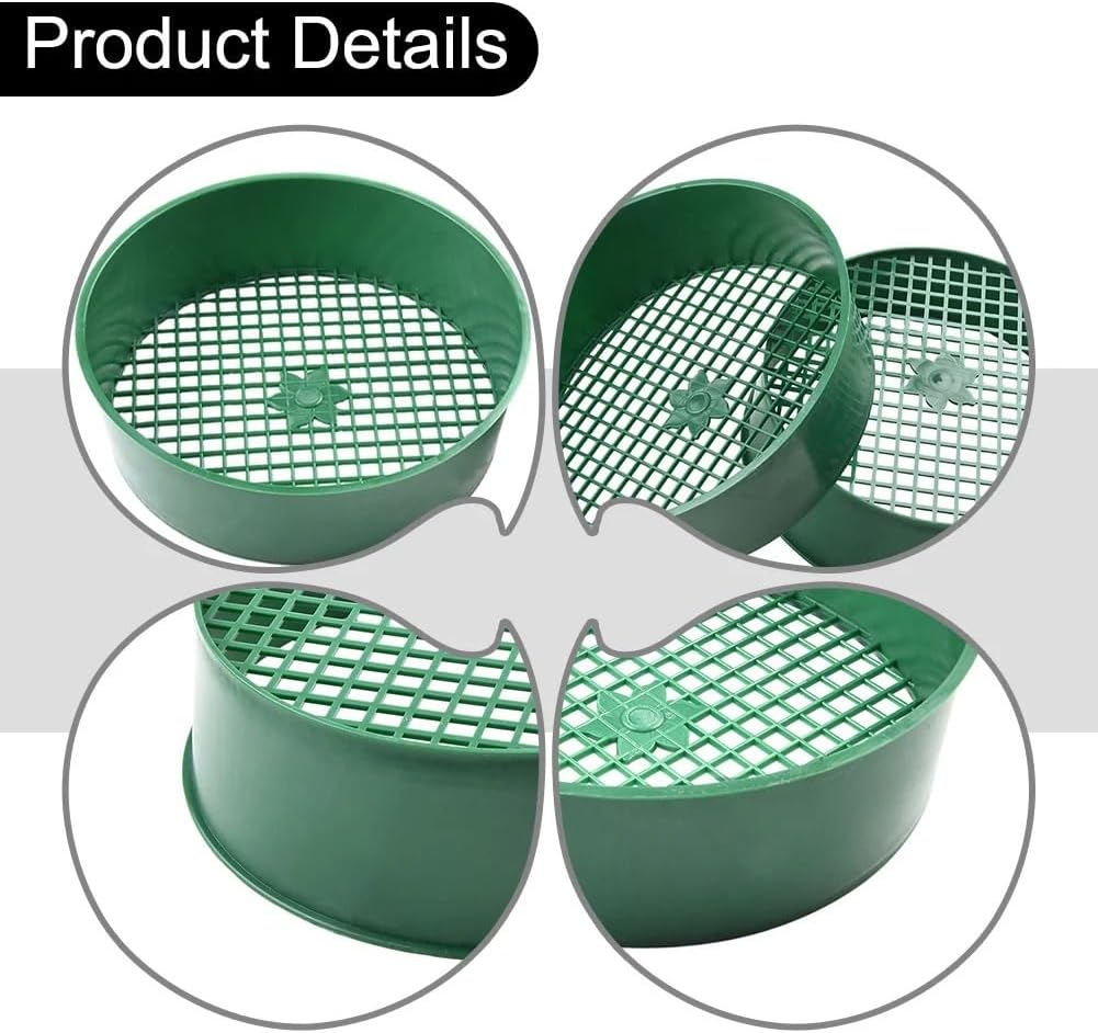 Garden Sieve Gardening Tools 2Pcs Garden Sieve Plastic Soil Sieve Filter Mesh Composy Soil Sand Stone Mesh Soil Sieve Nursery Tools Garden Supplies image number 4