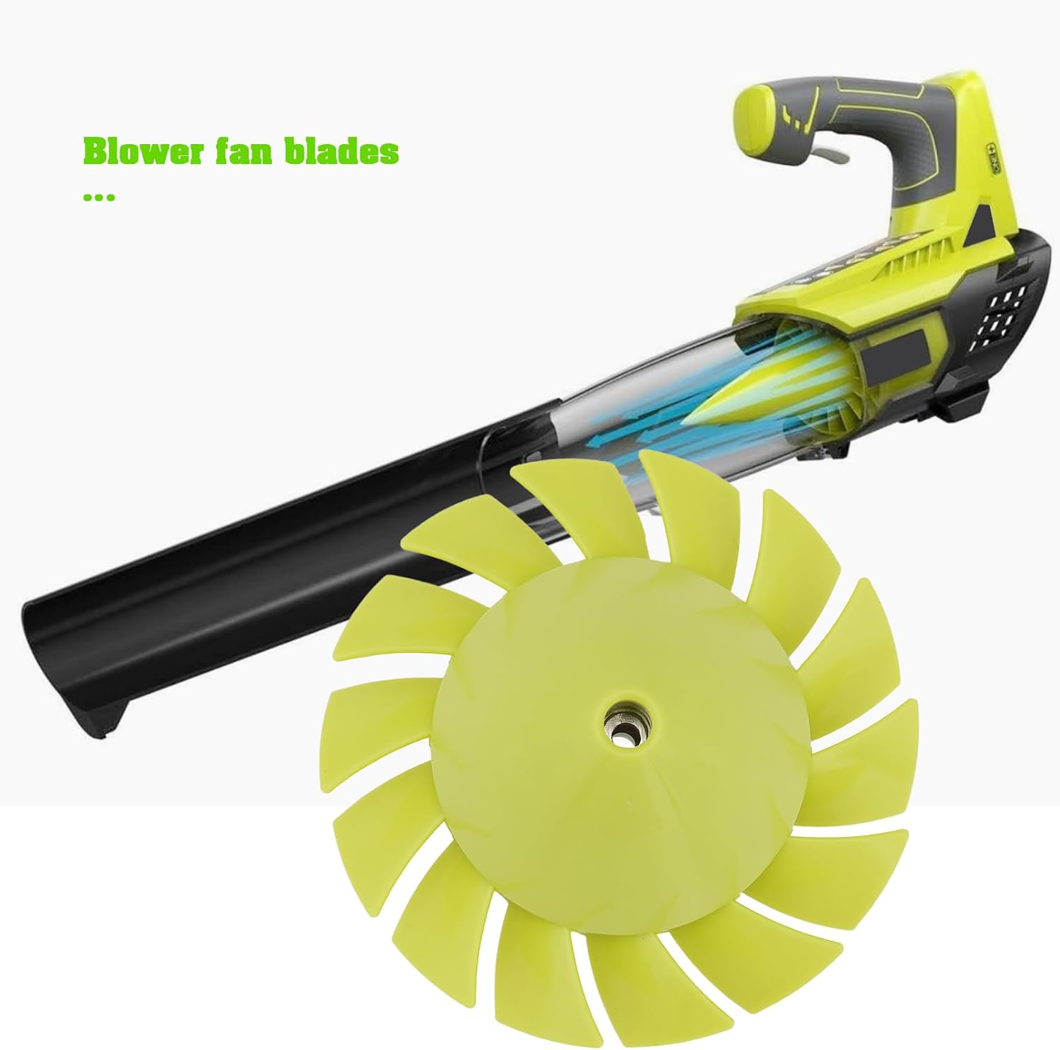 1Pc Blower Fan Blade Replacement Part 529437004 Compatible with Ryobi 18 Volt Cordless Blower P2108 P21081 P21081VN P21081VNM image number 2