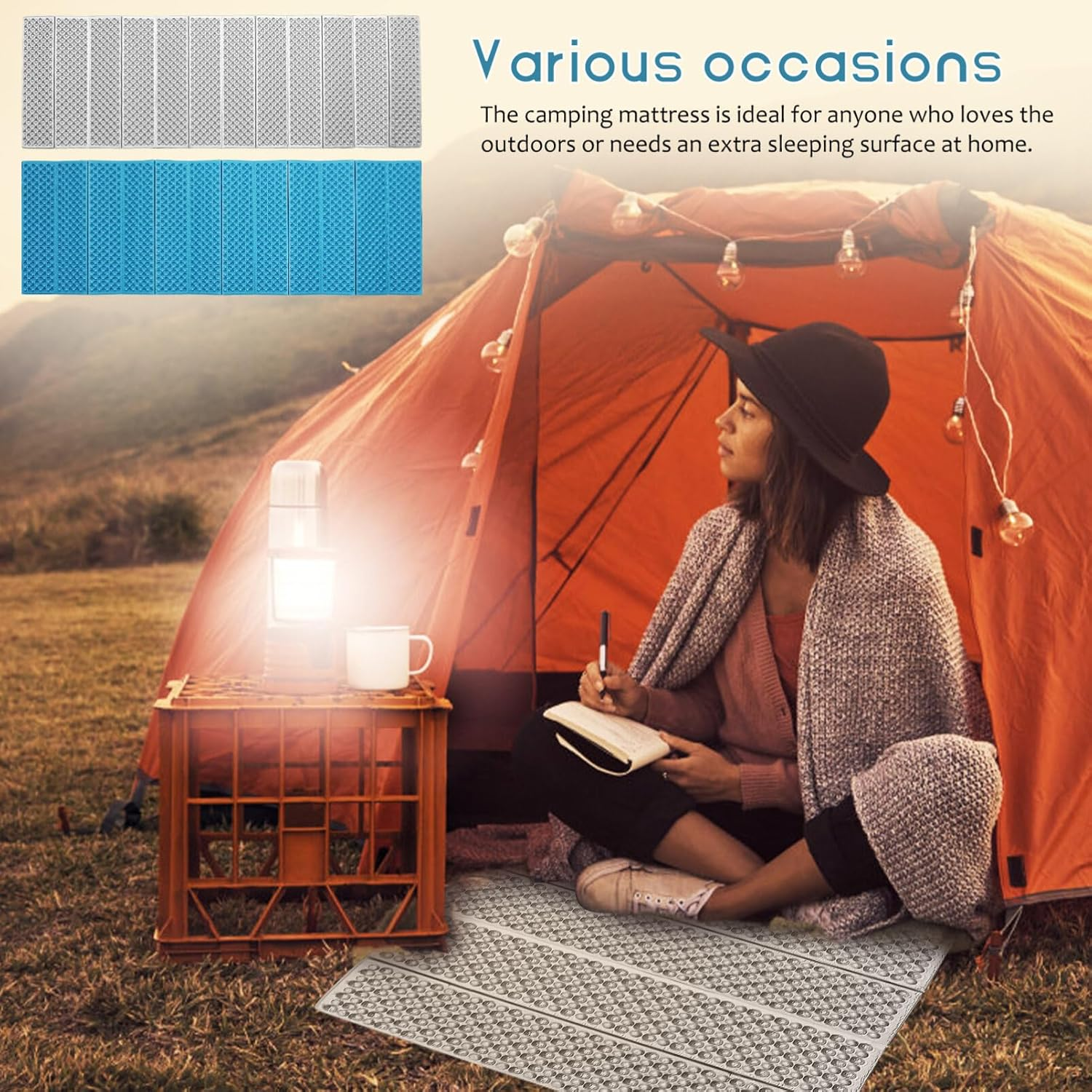 BESPORTBLE Folding Moisture-Proof Mat Mattress Sleeping Pad Backpack Cot Liner Foam Sleeping Mat Thermal Pad Student Tent Mat Pe Cotton Camping image number 6