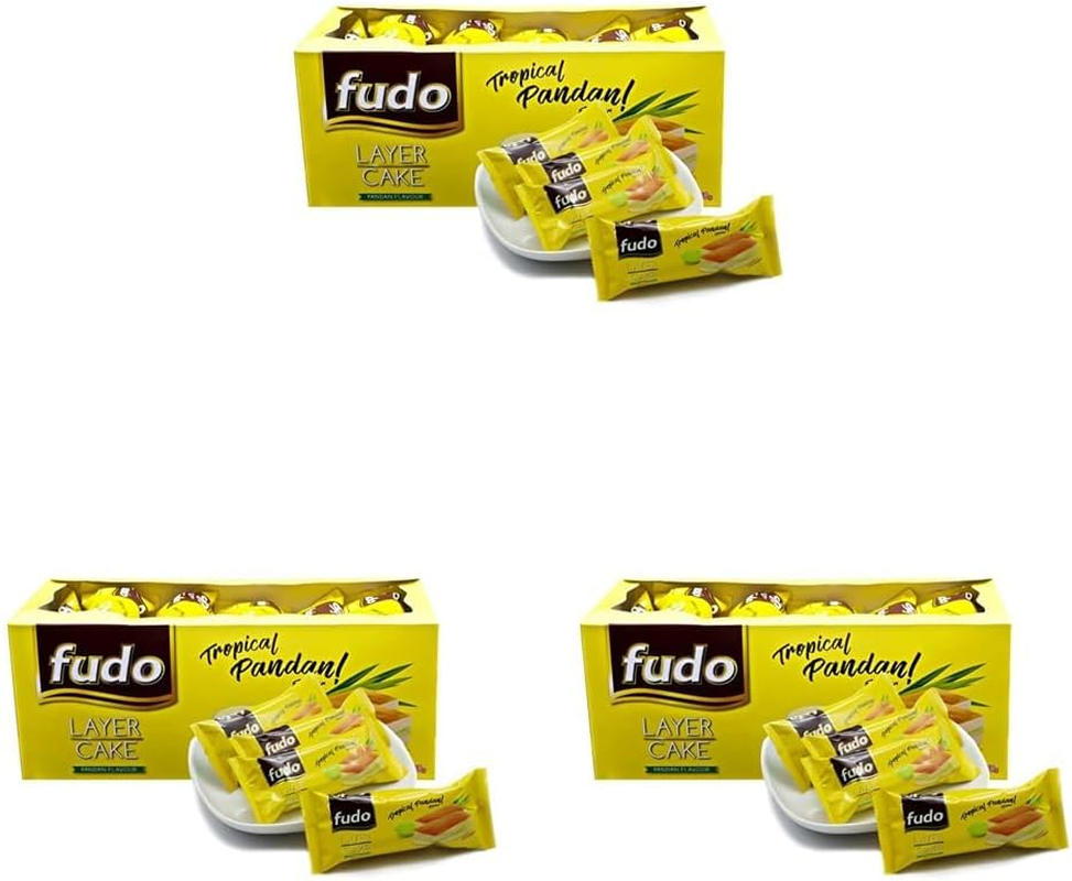 Fudo Layer Cake Banana Flavour Bite Size Malaysian Snack with Cream Ready to Eat Individually Wrap Sponge Cake Pack of 24 image number 4