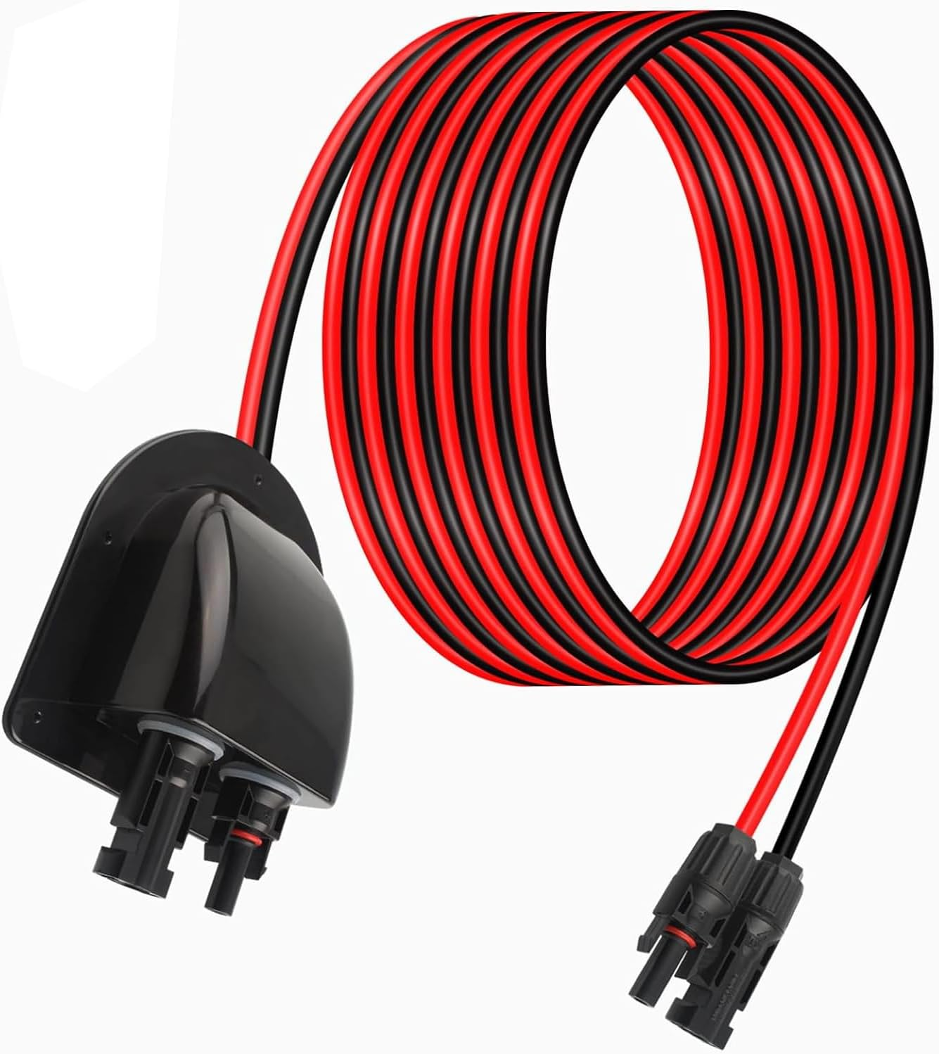 Weatherproof Solar Cable 2M Entry Gland Entry Housing Solar Junction Box Fit for RV Boat, Camper, Van, Building, Garage, Shack, 10AWG Solar Extension Cable Connector (2M)