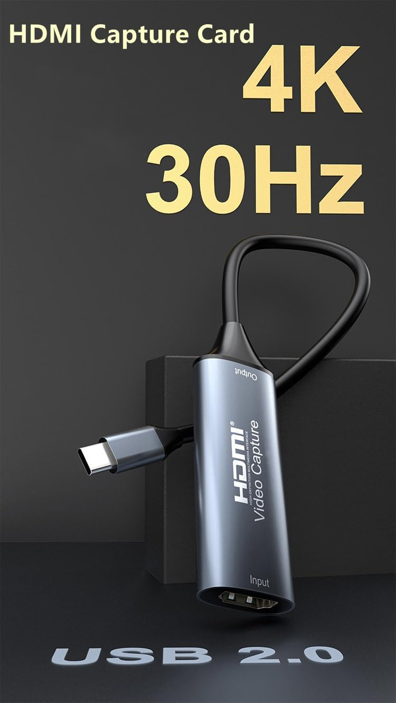 T Tersely 4K HDMI to USB C 2.0 Capture Card, 1080P HD 60Fps Live and Record Video Audio Grabber for Gaming, Streaming, Teaching, Video Conference, Windows, Mac OS System image number 5