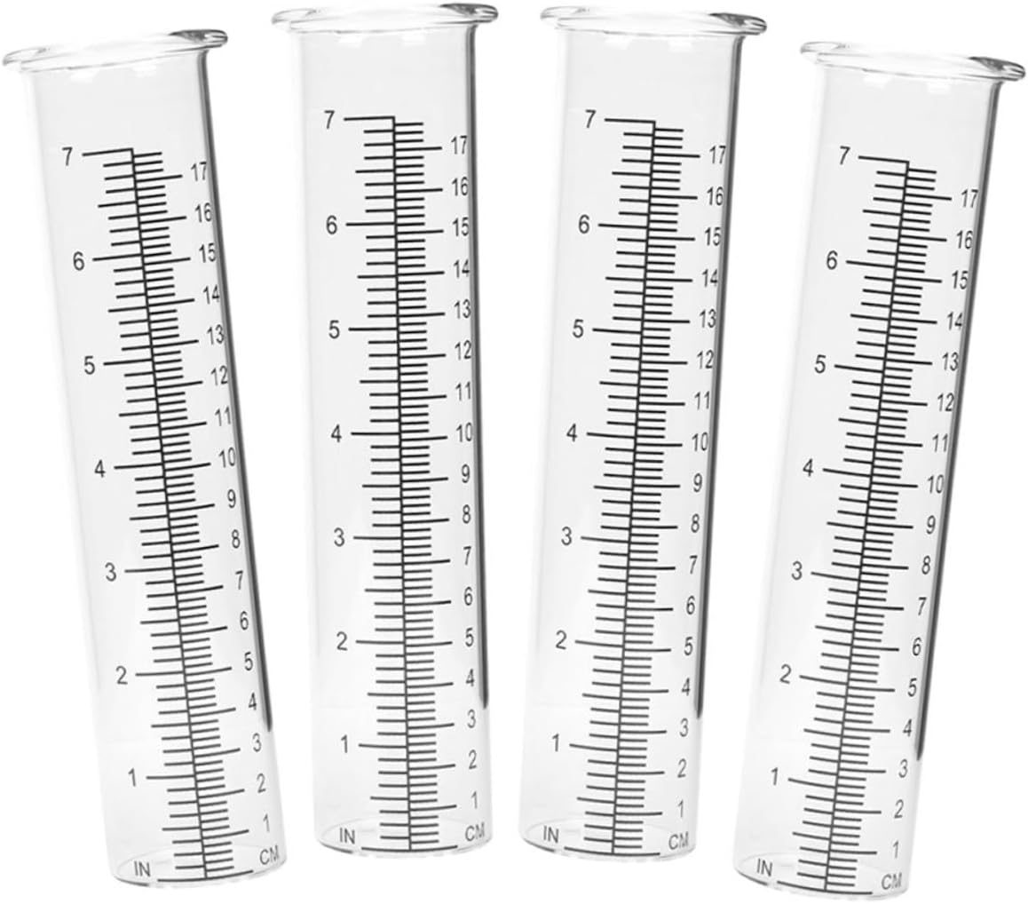 4Pcs Transparent Rain Gauge with Scale Design Rain Measuring Tubes for Garden Lawn Outdoor Water Measurement Tool image number 2