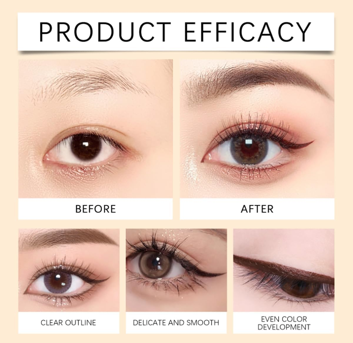 Creamy Pencil Eyeliner, 2025 Upgrade 24 Hr Waterproof Eyeliner, Long Lasting Eye Liner for Daily Makeup, No Tugging, Soft Tip and Easy to Color (Brown)