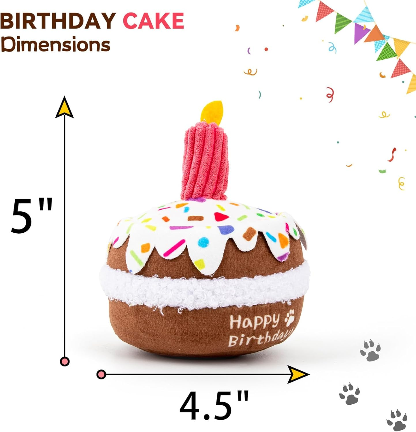 Lilfrd Dog Birthday Toy, Birthday Cake Toys for Puppy Gifts, Squeaky Plush Dog Toys image number 4