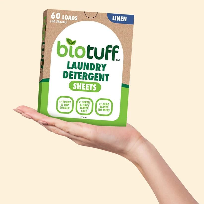 Biotuff Laundry Detergent Sheets - Eco Friendly & Biodegradable - Plastic Free, Zero Waste Laundry Solution - Powerful Cleaning for Fresh, Soft & Stain Free Clothes | 30 Sheets image number 3