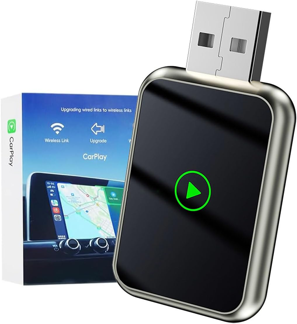 Wireless Carplay Adapter，Suitable Iphone/Android,2 in 1 Upgrade Wireless Auto Adapter, Dongle Plug and Play, No Delay,For Iphone Ios 10+/ Android 11+/ Cars（Champagne） image number 5