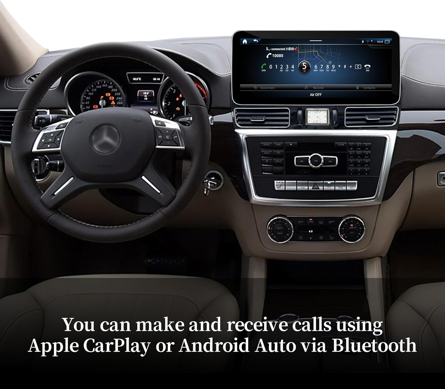 Carplay for Mercedes NTG 4.5/4.7 GL X166 ML W166 Upgrade 12.3 Inch Androdi Screen Android Auto Full (Split) Screen Mirroring App Netflix Spotify Wi-Fi Navigation Google Maps Vehicle Cameras (128GB) image number 4