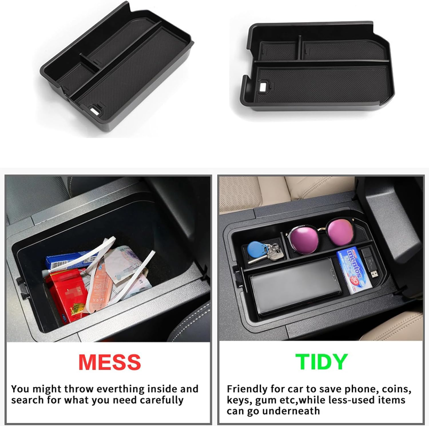 Centre Console Armrest Organizer Tray Compatible with To-Yota Land Cruiser Prado 250 J250 LC250, Console Armrest Storage Box for 2024-2025 Land Cruiser Prado 250 Series (Not Fit Cool Box) image number 5