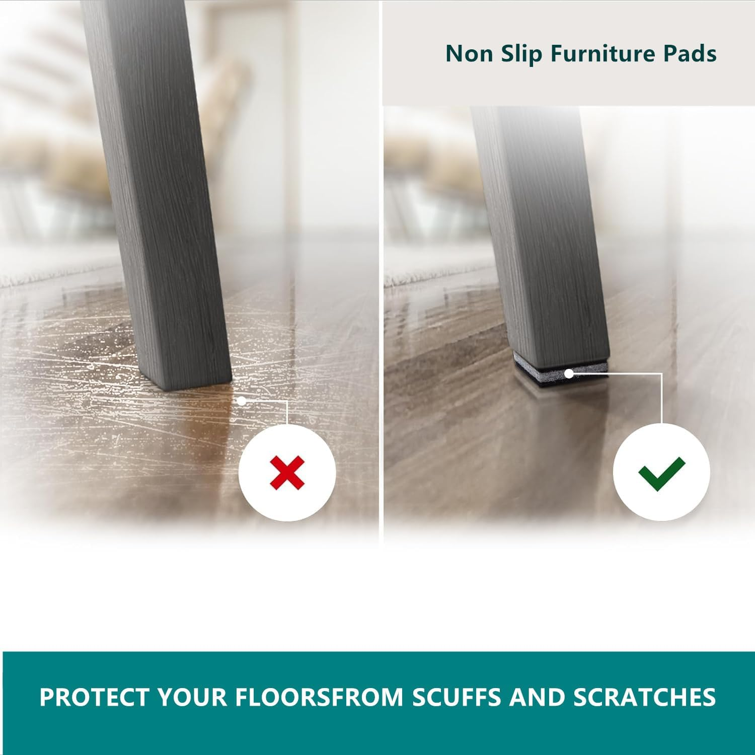 152PCS Furniture Pads, Chair Leg Pads Self Adhesive Furniture Pads Rubber Chair Feet, anti Scratches Furniture Pads for Floor,Non Slip Chair Leg Floor Protectors. image number 1