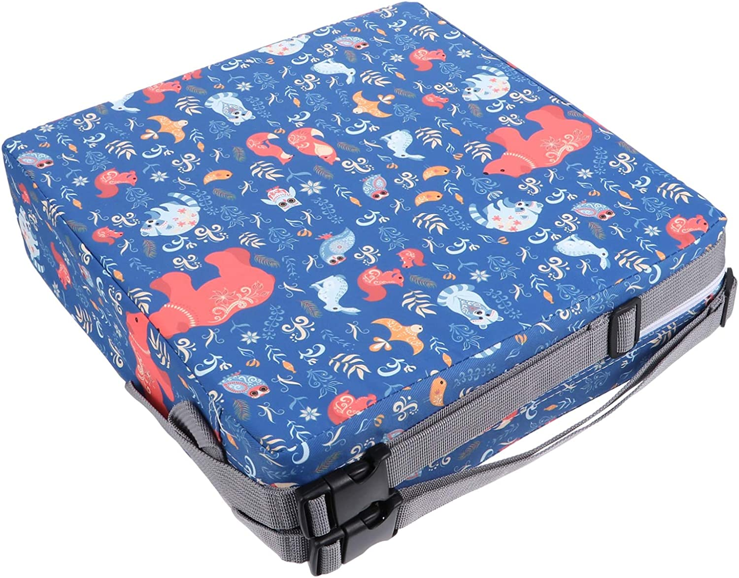 TOYANDONA Blue Toddler Booster Seat for Dining Table Children Double Straps Washable Portable Booster Seat Dining Table Increasing Cushion for Baby Kids image number 1