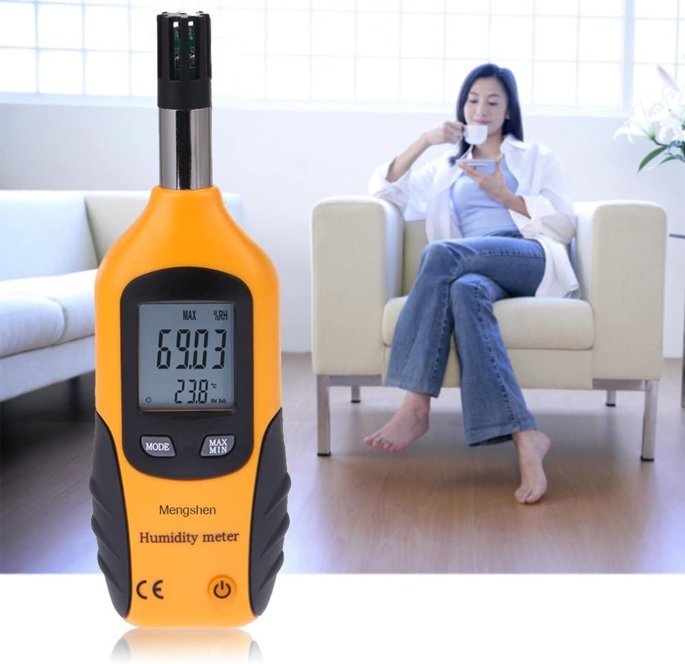 Mengshen Professional Digital Temperature Humidity Meter, Handheld Thermometer Hygrometer with Wet Bulb Dew Point Temperature HVAC Tool for Ambient Air Indoor Outdoor image number 5