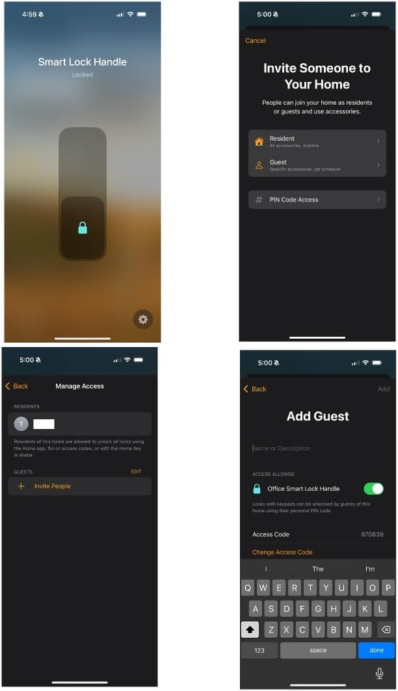 Smartsetup Matter over Thread Smart Lock Handle, App & Voice Control, Thread, Works with Homekit, Alexa, Google Home, Smartthings, 100% Privacy image number 5