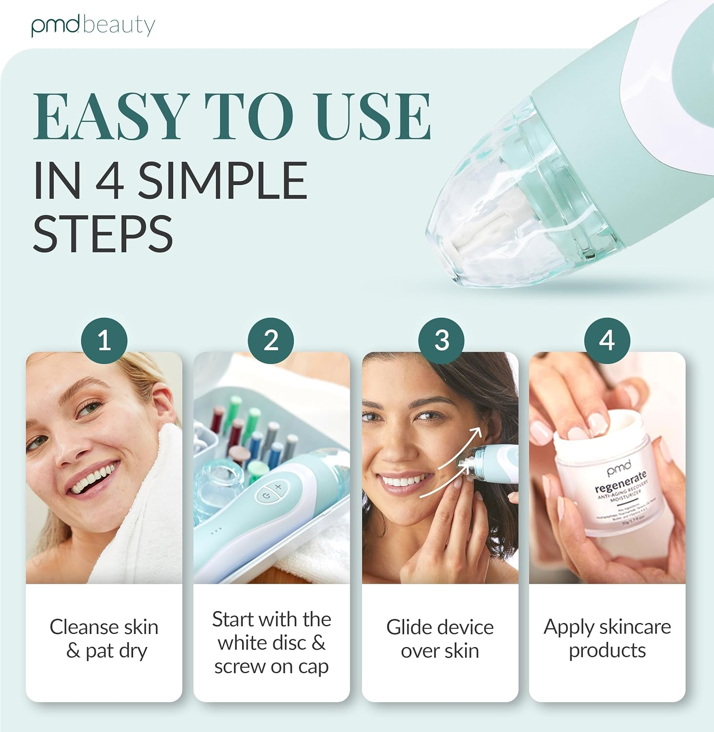 PMD Personal Microderm Elite Pro - At-Home Microdermabrasion Machine with Kit for Face & Body - Exfoliating Crystals and Vacuum Suction for Fresh and Radiant Skin - High, Moderate, & Low Speed and Suction Options image number 2