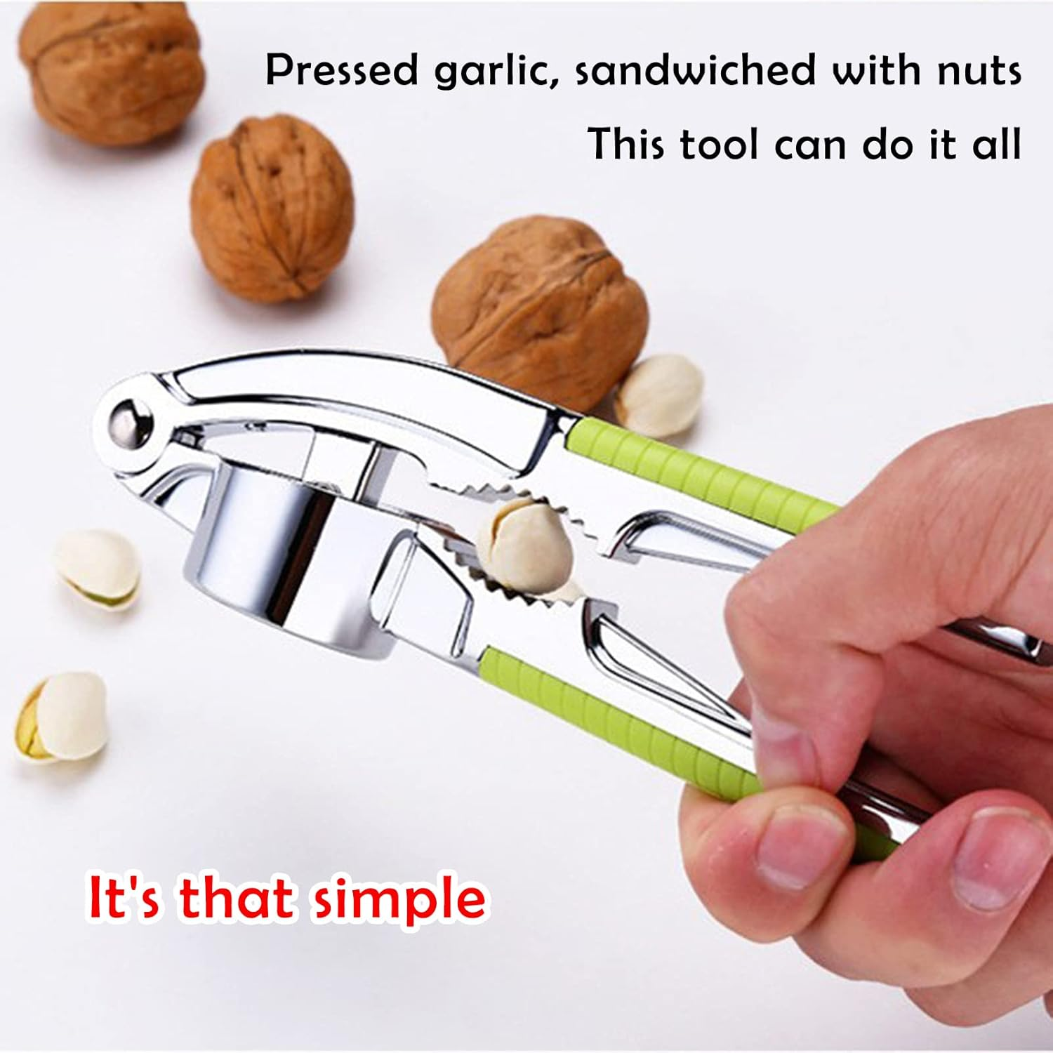 Garlic Press Garlic Cutter Garlic Garlic Press Crusher Ginger Press Premium Stainless Steel Rocker Kitchen Gadget, with Nutcracker 2 in 1 image number 1