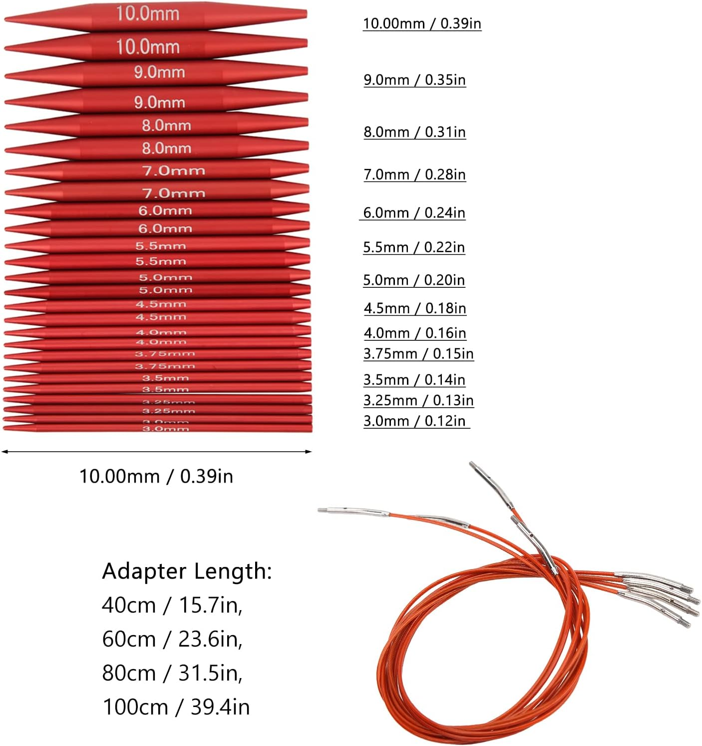 Knitting Needles Set, 13 Pairs Detachable Circular Interchangeable Circular Knitting Needles Set with Storage Bag, DIY Knitting Needles Crochet Kit for Beginner and Professional image number 3
