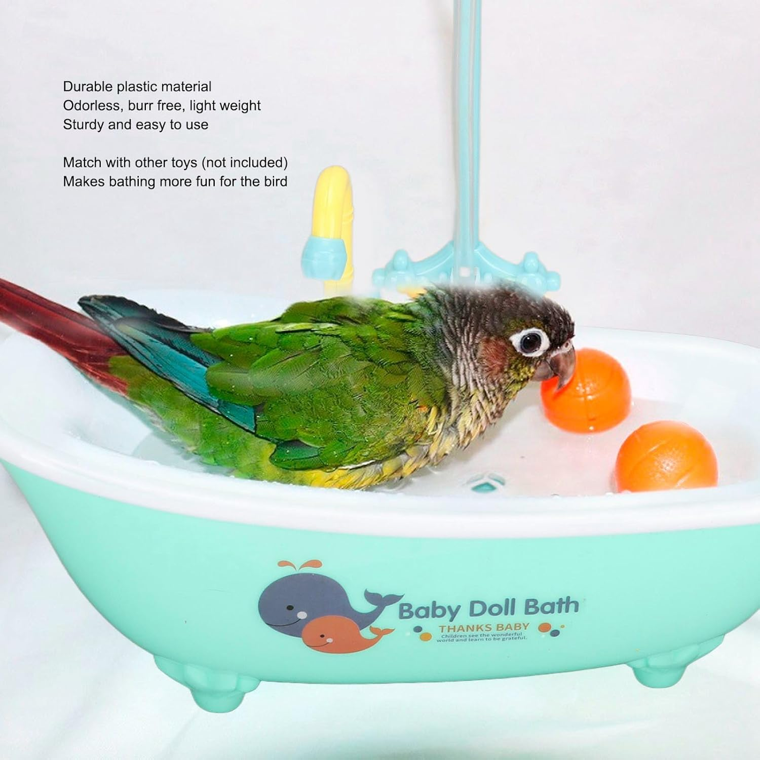 Automatic Bird Bathtub, Circulation Water Multifunctional Bird Bathtub with Faucet for Bird Shower Accessories image number 5