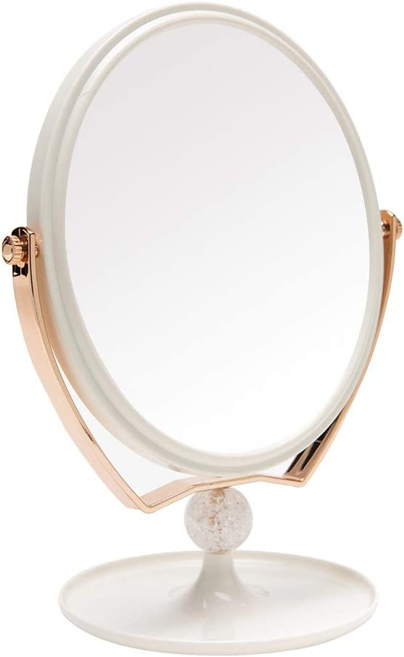 YEAKE Magnifying Makeup Vanity Mirror,Abs Plastic Double Sided 3X Magnification 360&deg;Swivel Beauty Make up Mirror Cosmetic Table Desk Mirror 8" Oval