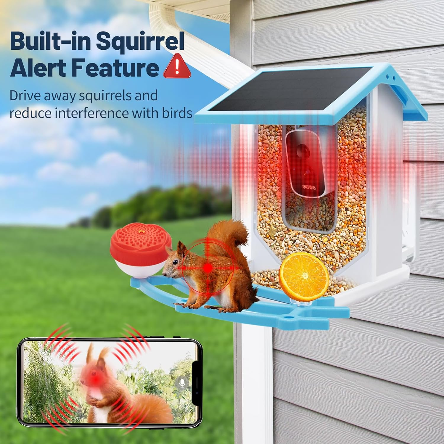 Smart Bird Feeder with Camera, 2.5L 4K HD AI Identification Bird Watching Camera with Solar Powered, Ideal Gift for Mom image number 4