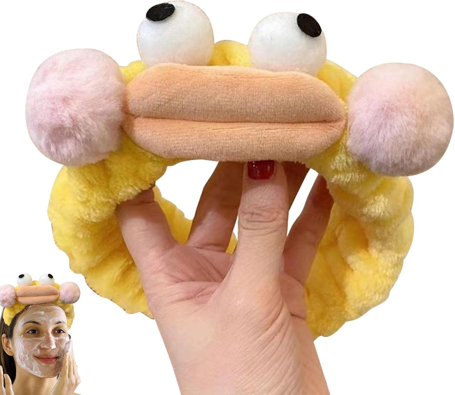Skincare Headbands | Cartoon Makeup Headband for Washing Face - Cosmetic Headband Sausage Mouth Funny Headbands for Shower Terry Cloth Headbands for Women Facial Hair image number 2