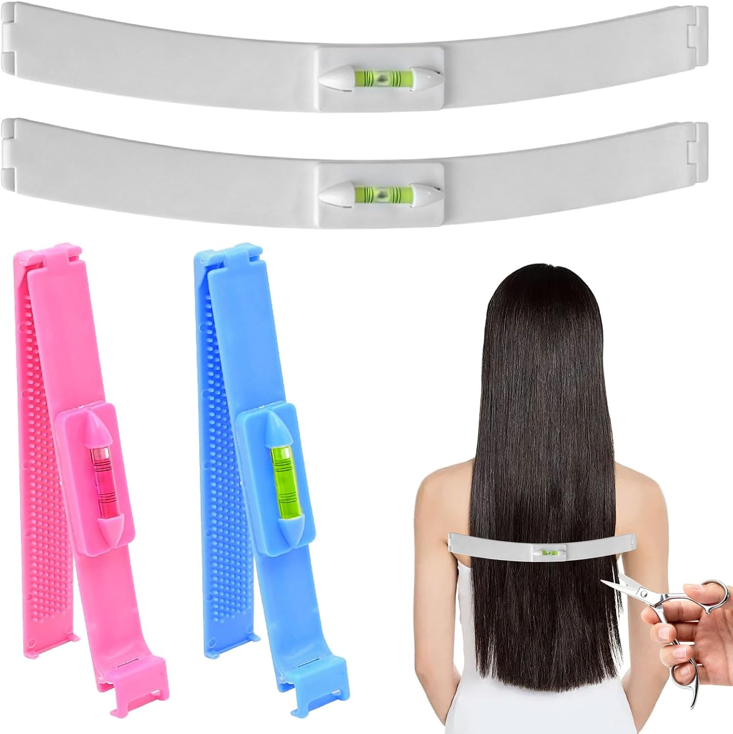 Hair Tools, 2Pcs Hair Styling Tools, Hair Cutting Kit, Professional Pony Cutting Aid, Haircut Clips, Haircutting Aid Clips, Practical Haircut Clip, Tools for Salon, Bangs, Styling and Layers