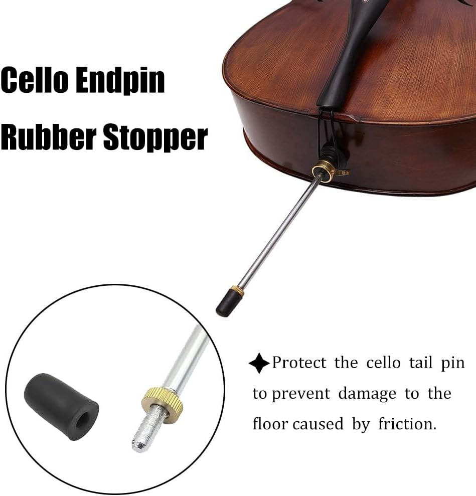 Cello Endpin Stopper Tips, 8-Piece Set, Rubber Anti-Slip Anchor Accessories for Double Bass image number 5