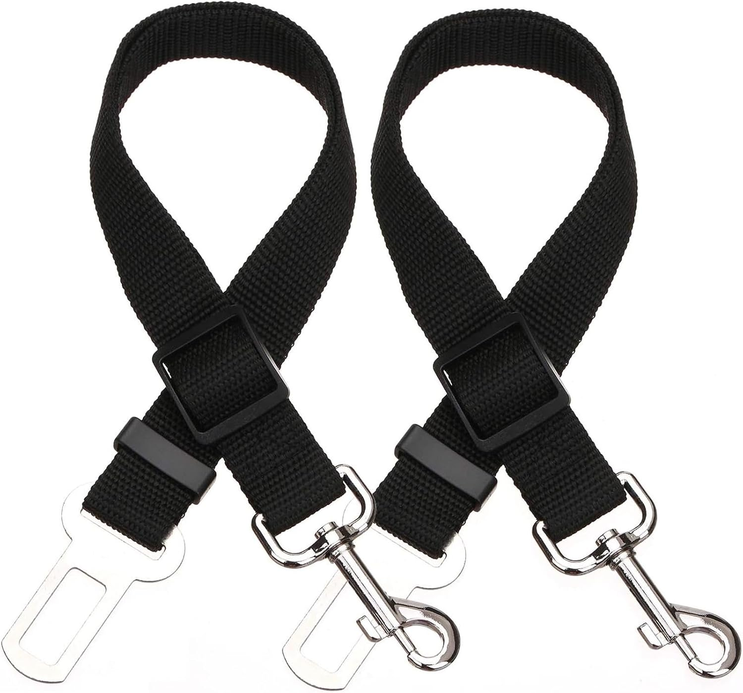 2 Packs Pet Car Seat Belt, Adjustable Length Vehicle Seatbelt Harness Elastic Durable Carseat Clip Buckle Leash, Pet Safe Accessories for Dogs and Cats image number 1
