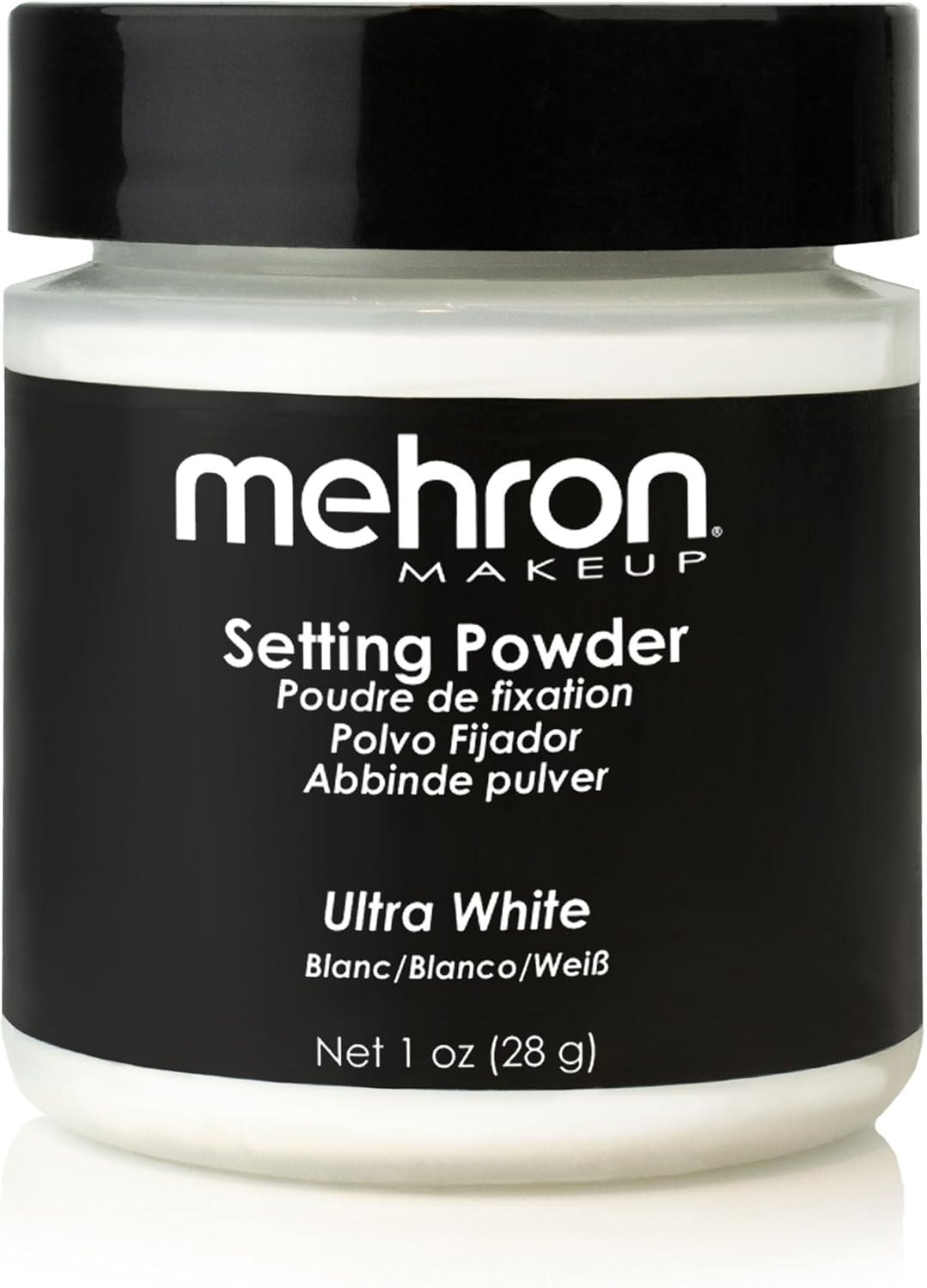 Mehron Makeup Setting Powder | Loose Powder Makeup | Loose Setting Powder Makeup Perfect for Halloween 1 Oz (28 G) (Ultra White)