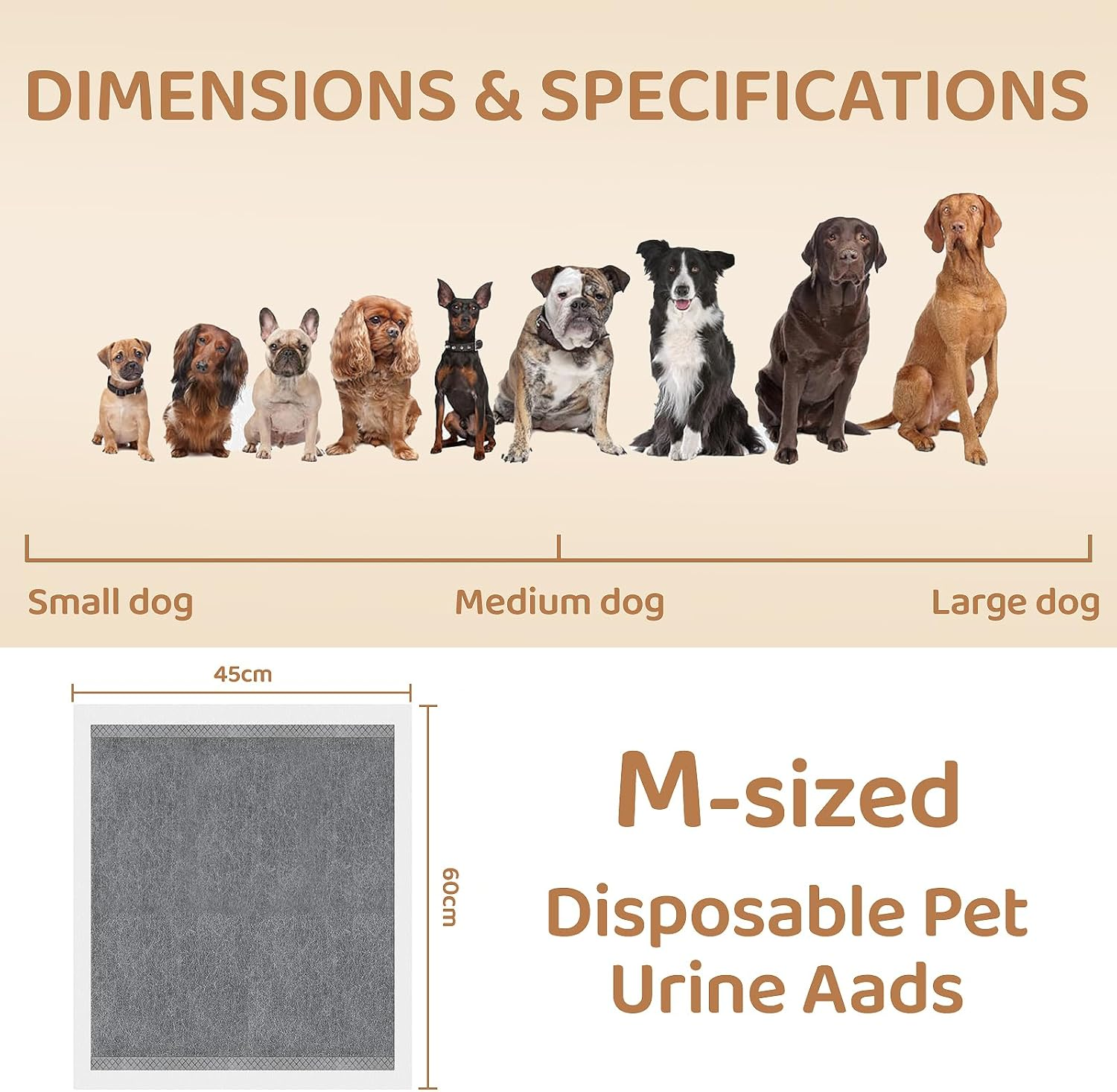 JORAGO Puppy Pads 50Packs - Bamboo Charocoal Dog Pee Training Pads, Disposable Dog Urine Pads, Leak Proof Quick-Dry & Super Absorbent Pet Piddle and Potty Pads for Puppies, Cats, Rabbits, 45X60Cm image number 5