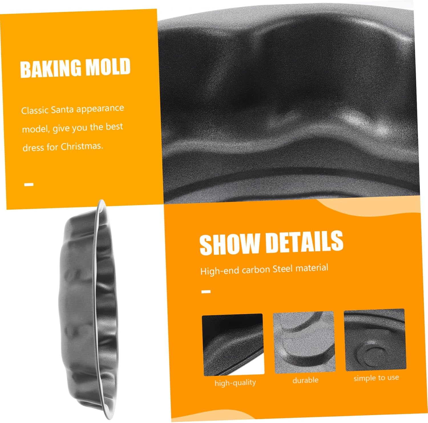 Santa Claus Cake Pan Easy to Clean Stainless Steel Mold DIY Baking Supply Unique Design for Chic Cakes image number 6