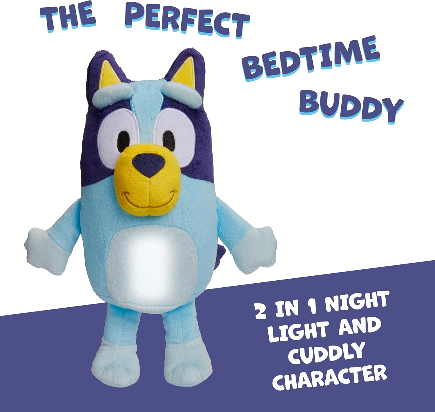 Goglow Bluey Bedtime Goglow Pal Official Bluey Cuddly Soft Toy 2 in 1 Plush and LED Nightlight Sleep Aid Comforter with Automatic 10 Minute Shut off Multicolor 14337.AF0.0000 image number 2