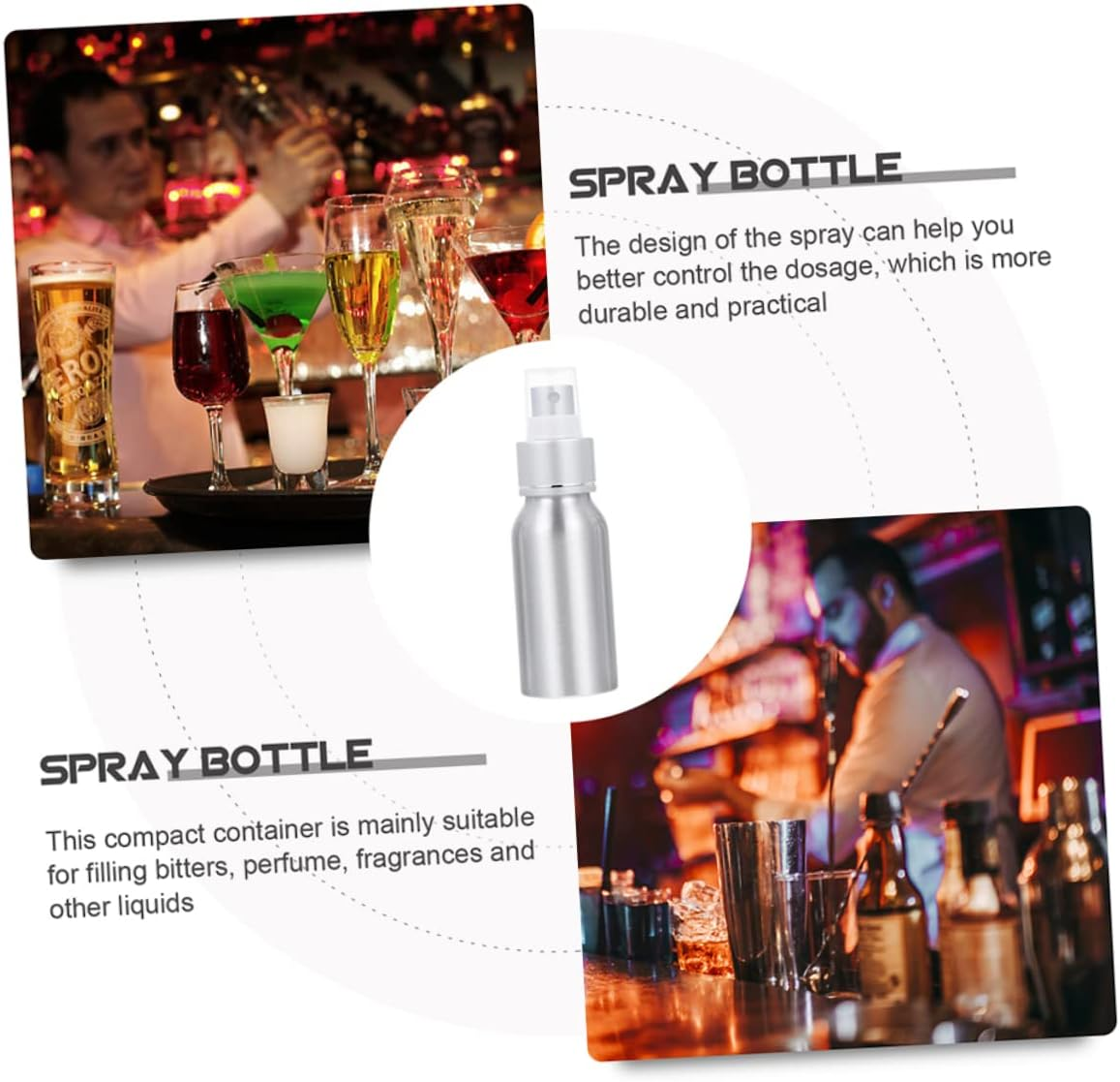 HAKIDZEL 2Pcs Cocktail Mister Spray Bottle Refillable Bitters Atomizer for Home Bar for Cocktails Fragrances More Sleek Design for Parties and Events image number 6