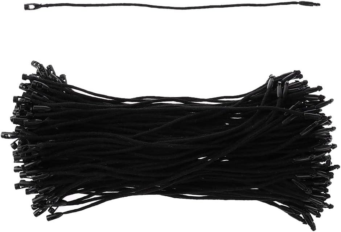 100Pcs Clothing Price Tag Bullet Head Hang Swing Tags Labeling String Lock Ties Twine (Black-20Cm)