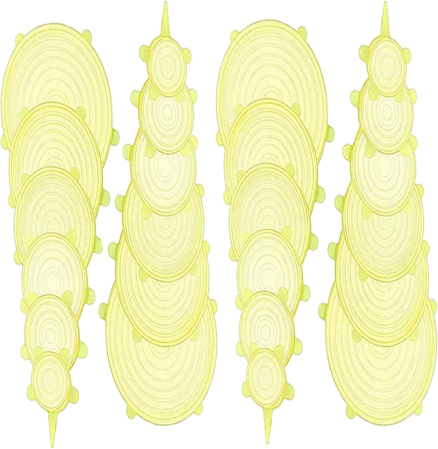 VICSDEP Silicone Stretch Lids, 24 Pack Reusable Silicone Lids, Silicone Bowl Covers for Food Storage, 6 Sizes to Meet Most Containers to Keep Food Fresh, Microwave Safe - Easy Clean Yellow image number 2