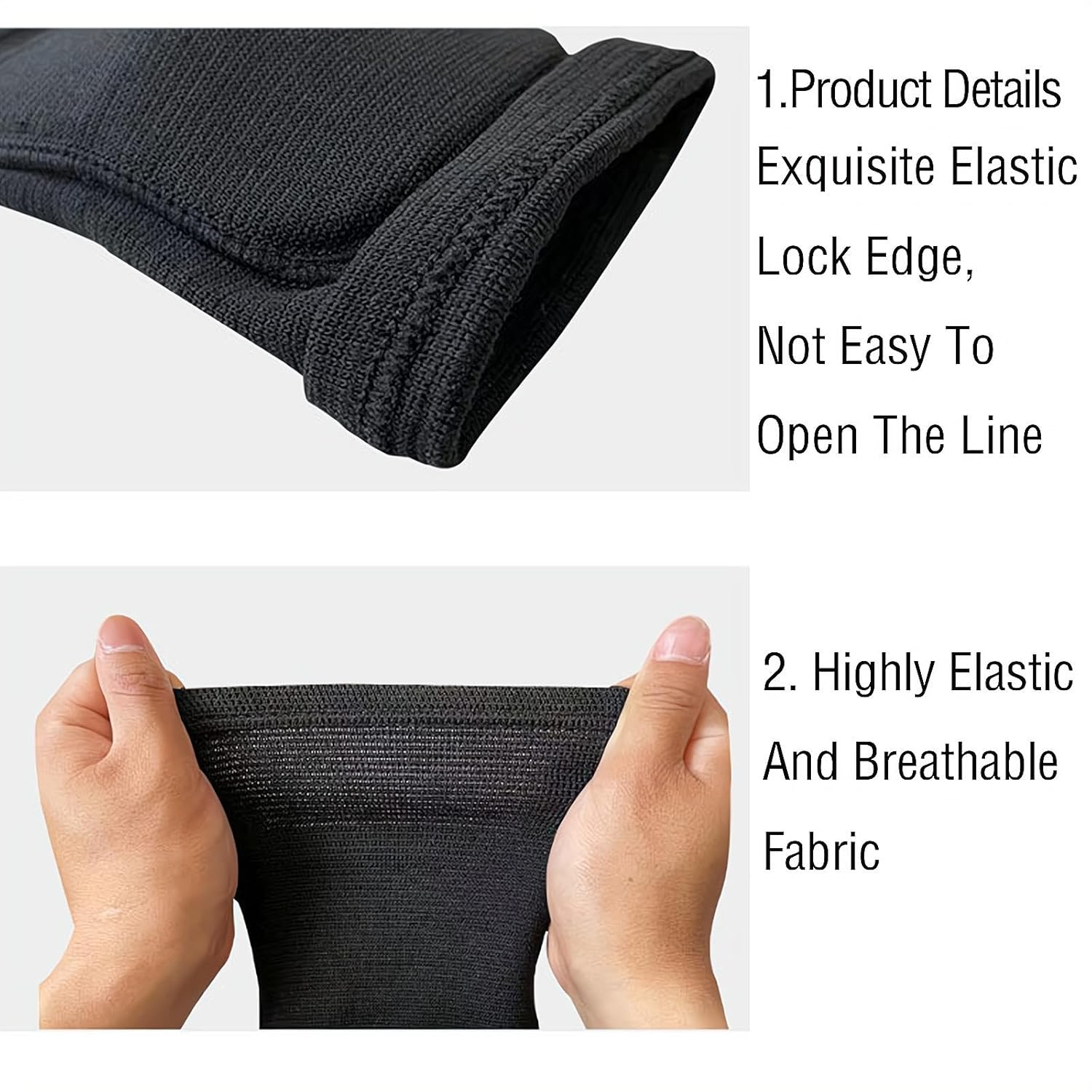 ZHIGOU 1 Pair of Men'S and Women'S Volleyball Dance Knee Pads - Thick 3D Soft Sponge Non-Slip Running Dance Basketball Sports Cycling Yoga Climbing - Breathable Support (Black) image number 4