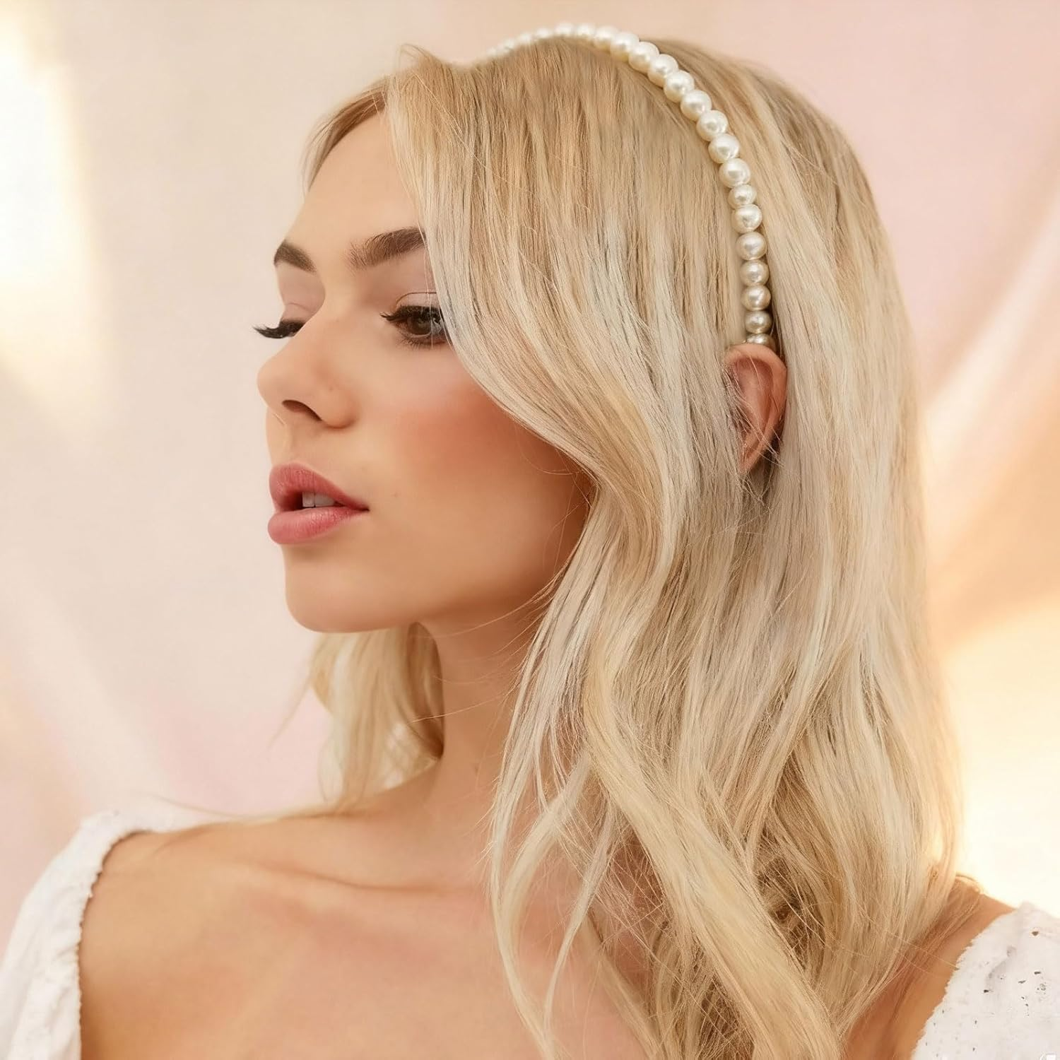 Xanthelle Haarreif Dirndl, 6 Pieces Pearl Women, Traditional Headband & Accessories, White Imitation Pearl Headbands for Weddings, Stylish Hair Ornaments image number 5