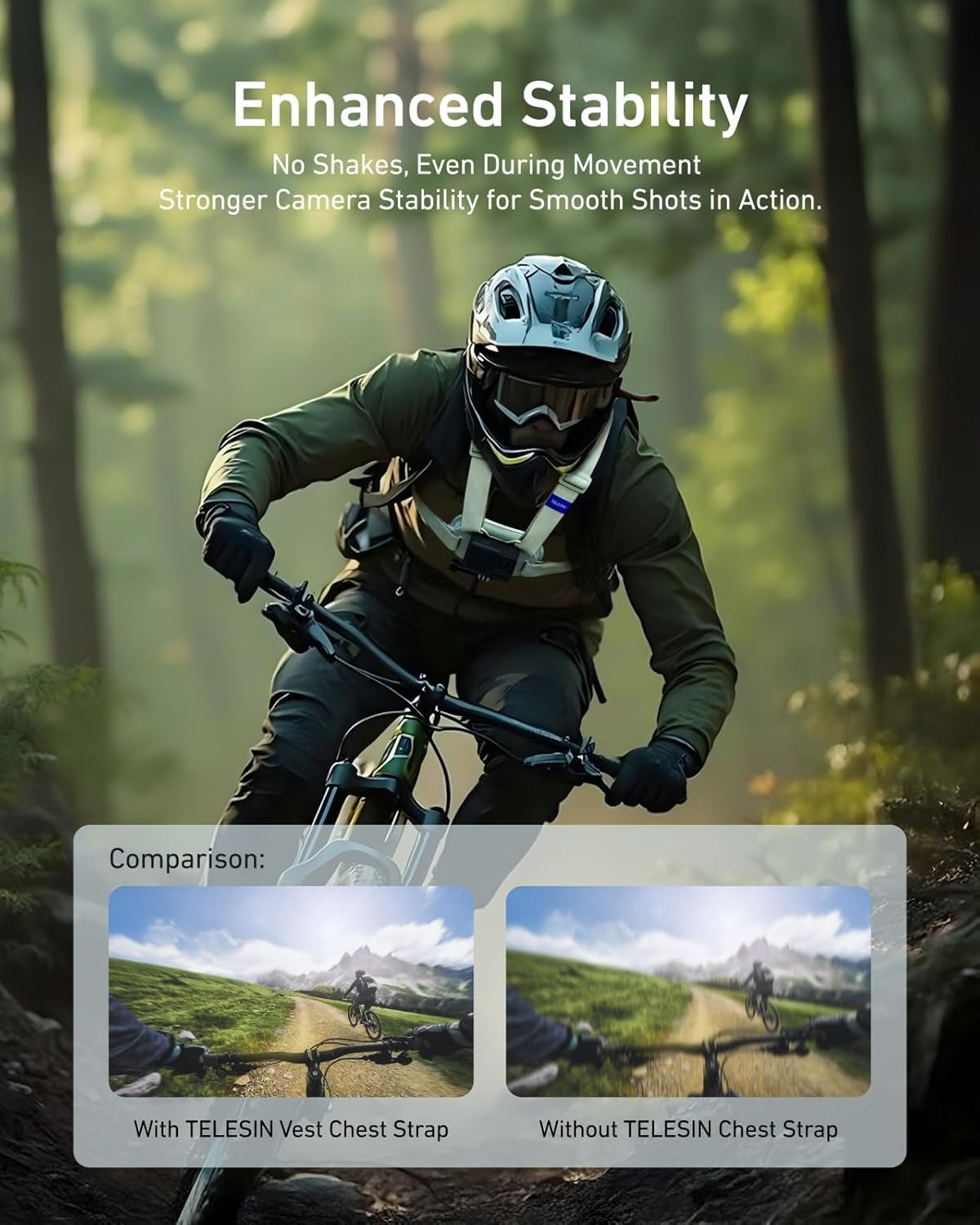 TELESIN Magnetic Chest Mount Quick Release Harness Strap Mount with Thick Air Cushion Compatible with Go Pro Hero 13 12 11 10 9, AKASO, Insta360 X5, DJI Osmo 360 Action 6 5Pro 4 3 Cameras image number 4