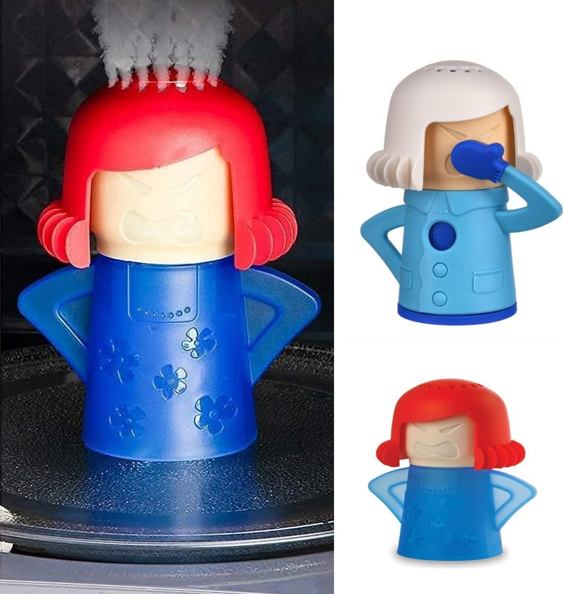 AIMALL 2PCS Angry Mom Microwave Cleaner, Cool Refrigerator Freshener, Creative Kitchen Gadget, Odor Eliminator, Effortless Cleaning Tool, 5.5 Inch Height, Non-Toxic image number 4
