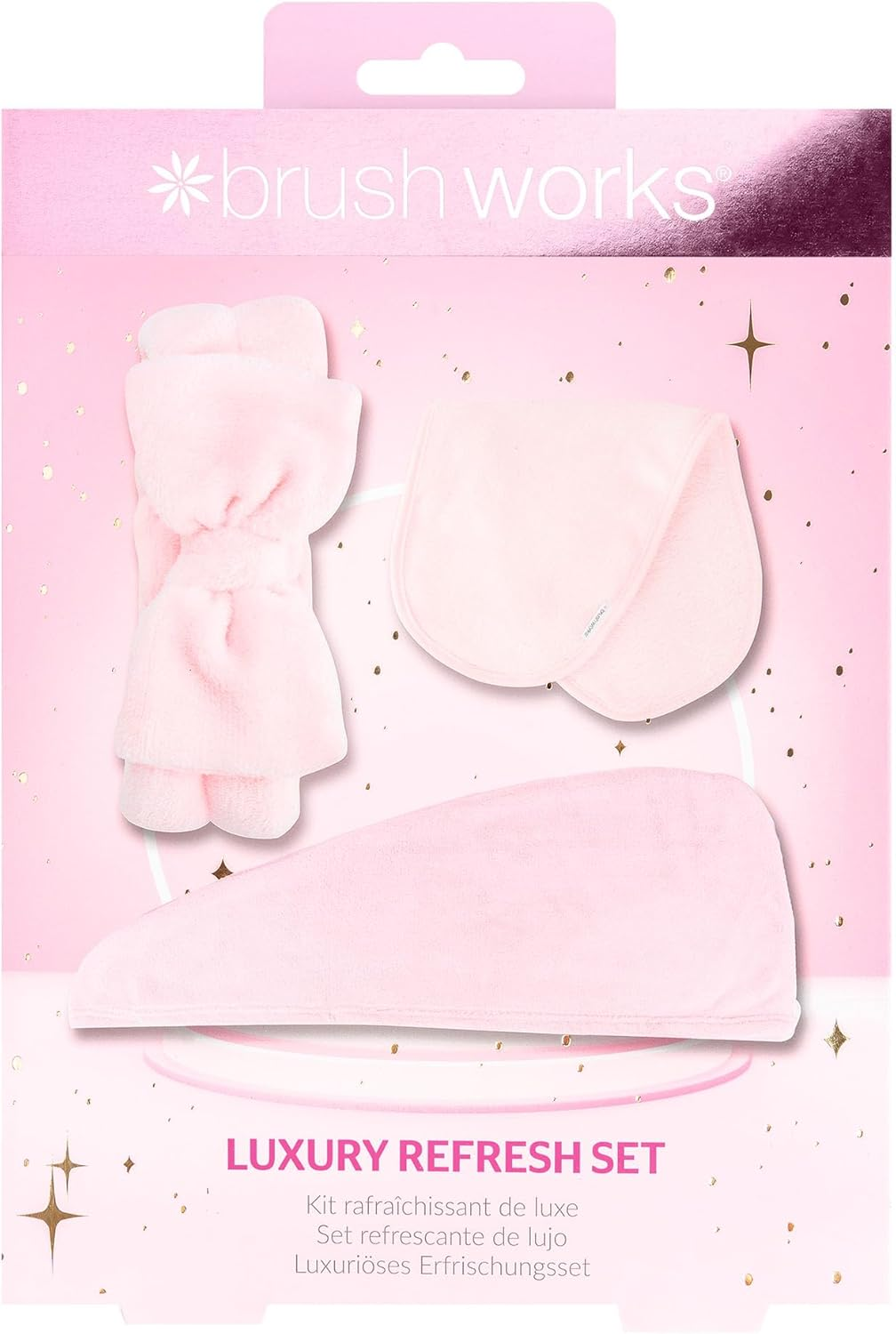 Brushworks Luxury Refresh Set &ndash; Ultra-Soft Microfibre Headband, Cleansing Cloth & Hair Towel Trio for Daily Skincare, Haircare and At-Home Pampering image number 1