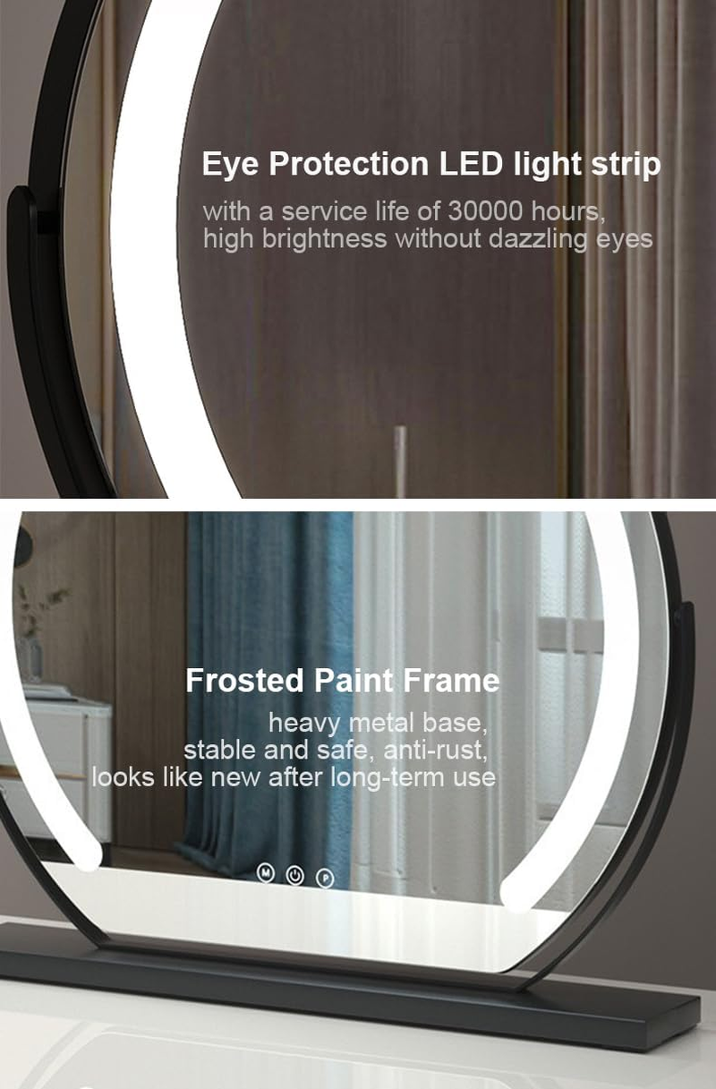 Hollywood Make up Mirror with Led Lights Lighted up Table Vanity Mirror Bedroom Dresser Big Standing Mirror (40Cm,Silver) image number 4