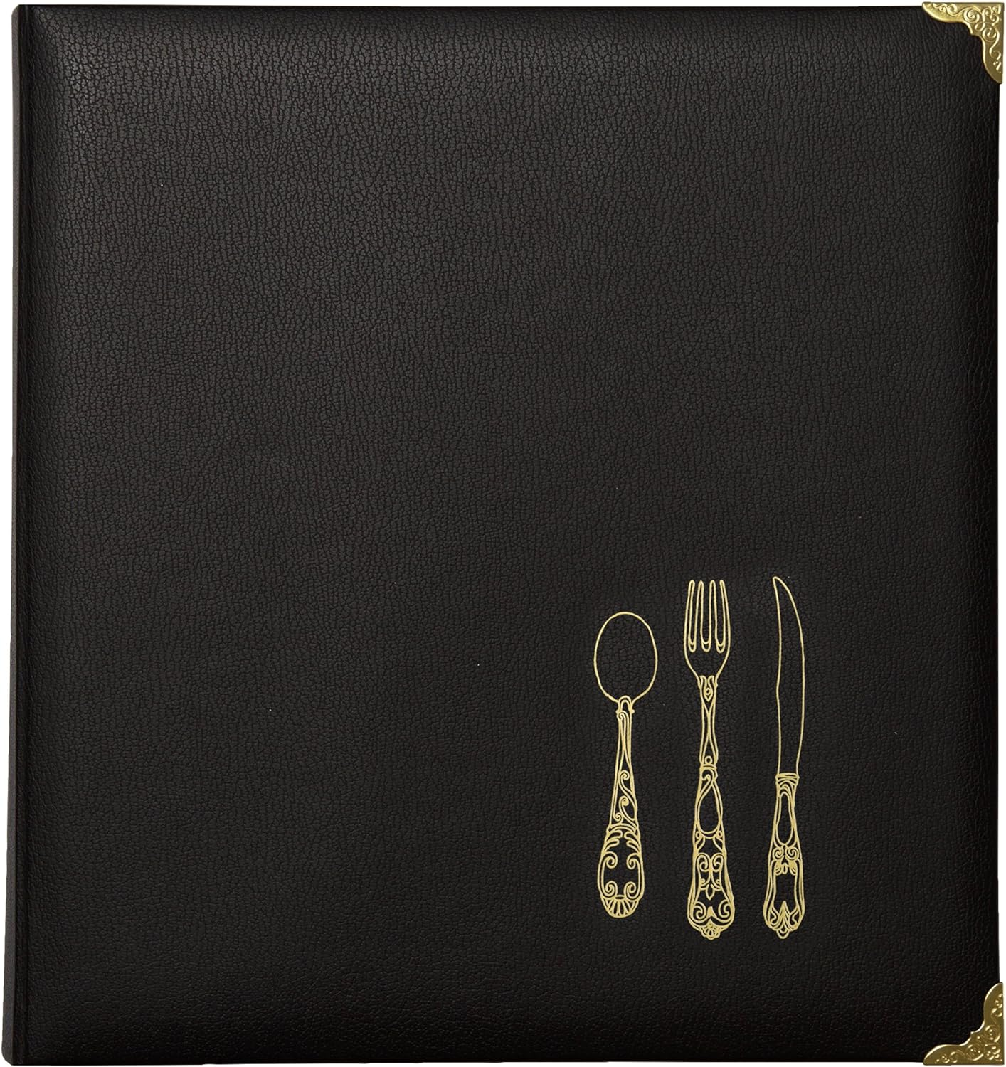 C.R. Gibson Leatherette Recipe Binder, Gray/Multicolor