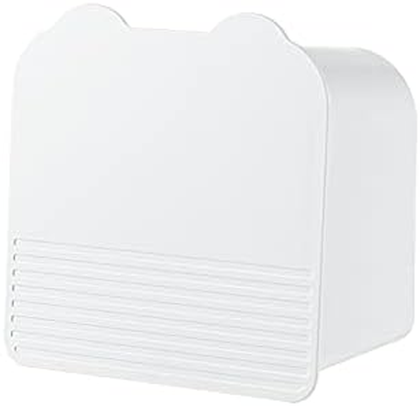 MORNITE Bathroom Canisters Organizer Storage Box Container Feminine Day Overnight Pad Holder Cotton Qtip Makeup Sponges Holder,White