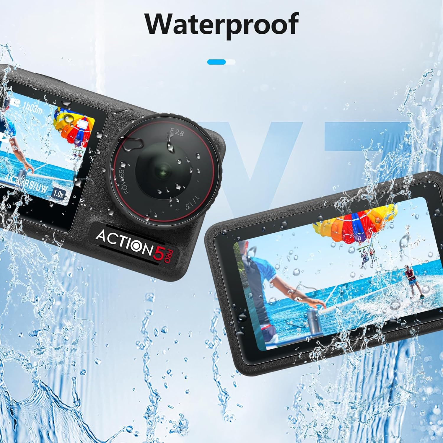 AMAZEAR Lens Screen Protector for DJI Osmo Action 5 Pro Accessories (2Sets-8Pack), Action5 Pro Tempered Glass Screen Protector with Silicone Lens Cap, 9H, HD, Scratch Resistant, Bubble-Free image number 5