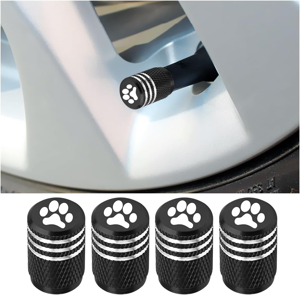 JNNJ Set of 4 Valve Caps with Rubber Ring Seal, Aluminium Alloy Car Wheel Dust Caps, Aluminium Alloy Cycling Valve Caps, Car Tyre Valve Cap, Universal Dust Cap, Alloy (Red)