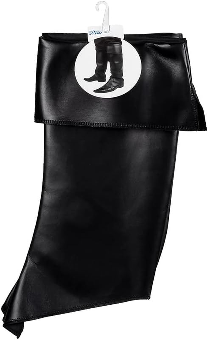 Boland 81996 Black Boot Covers Faux Leather Pirate Musketeer Bandit Robber Carnival Halloween Theme Party Fancy Dress Theatre image number 4