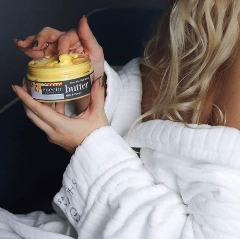 Cuccio Naturale Butter Blends - Ultra-Moisturizing, Renewing, Smoothing Scented Body Cream - Deep Hydration for Dry Skin Repair - Made with Natural Ingredients - Milk & Honey - 8 Oz image number 1