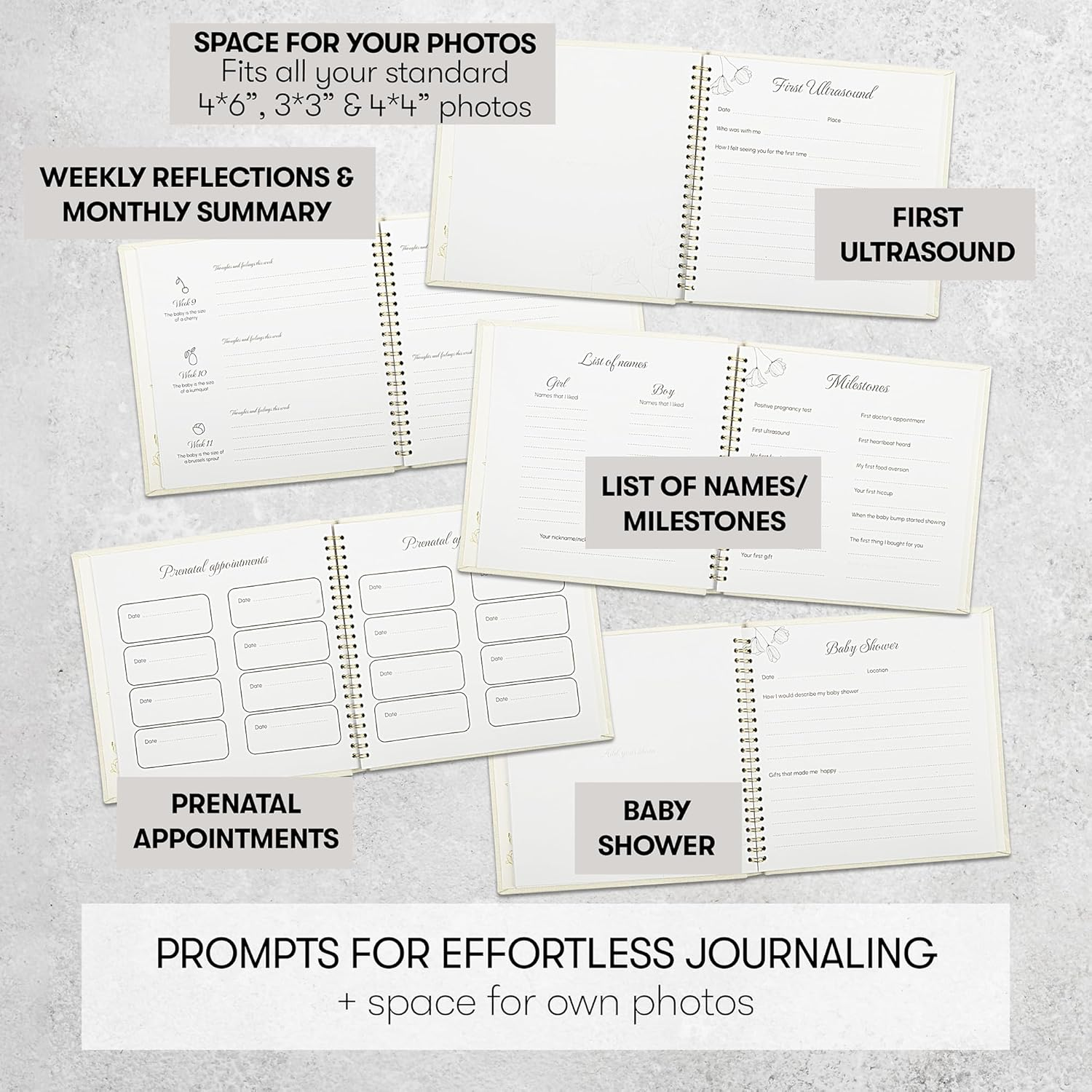 Pregnancy Journal for First-Time Moms & Moms Who Have Been There, Done That. Gender-Neutral Baby Keepsake. Memory Book for First Time Moms image number 2