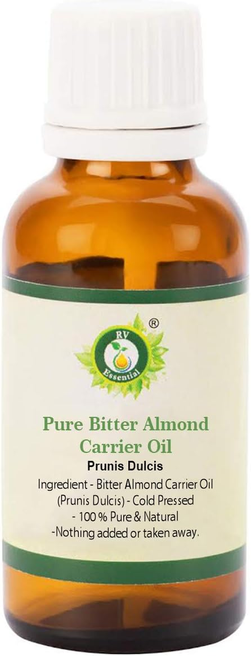 Bitter Almond Oil | Prunis Dulcis | Moisturizes Skin | 100% Pure Natural | Cold Pressed | 30Ml | 1.01Oz by R V Essential