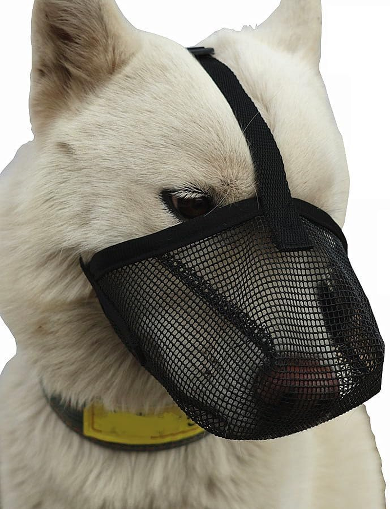 Mesh Dog Muzzles, Long Mouth, anti Bite and anti Barking, Dog Mask for Eating Outside, Breathable Mesh (Black, S) image number 5